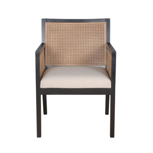 TAKE ME HOME Carlolta Contemporary Upholstered Arm Chair with Wood Frame - Set of 4