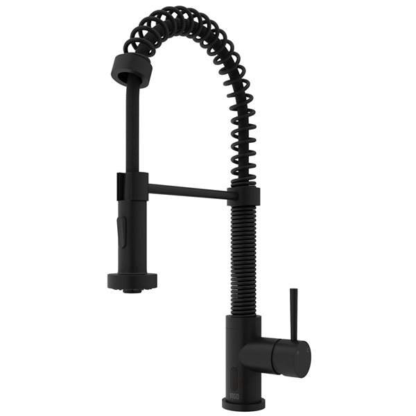 VIGO Edison Matte Black 1-Handle Deck Mount Pull-Down Touchless Kitchen Faucet