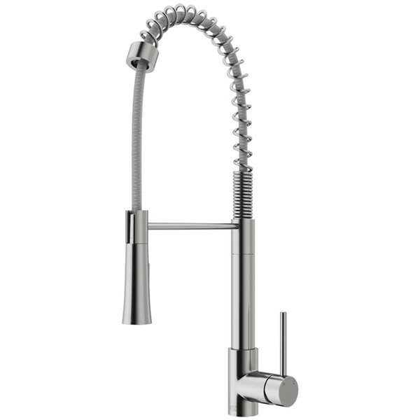 VIGO Laurelton Stainless Steel 1-Handle Deck Mount Pull-Down Kitchen Faucet