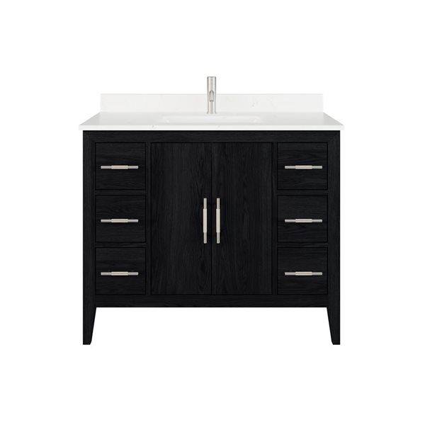 Spa Bathe Vance 42-in Espresso Single Sink Bathroom Vanity with White Speckled Quartz Top