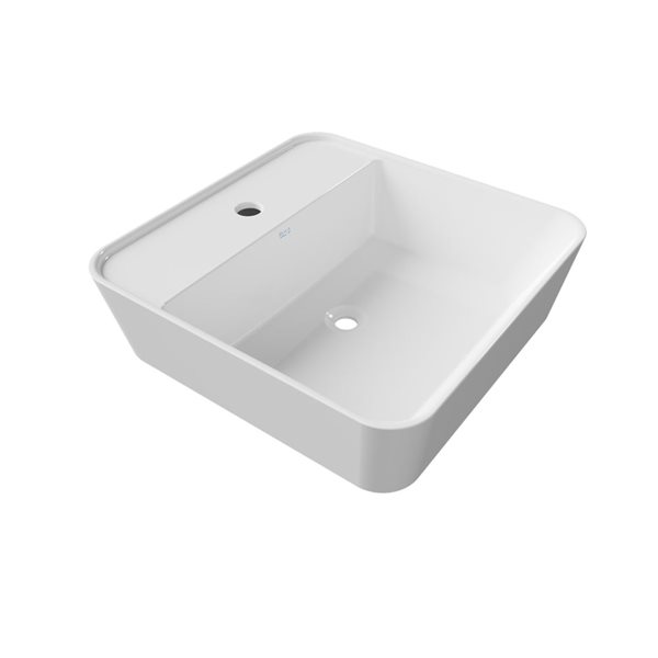 Cheviot Serena 13.87-in X 13.87-in White Vitreous China Bathroom Sink