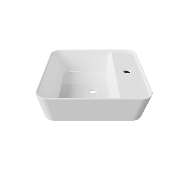 Cheviot Serena 13.87-in X 13.87-in White Vitreous China Bathroom Sink