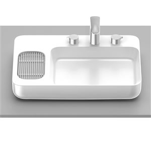Cheviot Infinity 23.62-in x 16.62-in White Vitreous China Bathroom Vessel Sink
