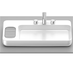 Cheviot Infinity 23.62-in x 16.62-in White Vitreous China Rectangular Bathroom Vessel Sink