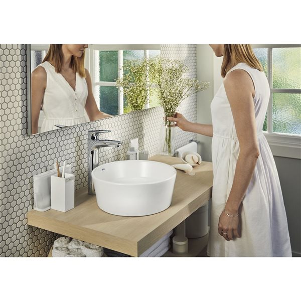 Cheviot Leela 13.87-in x 13.87-in White Vitreous China Round Bathroom Sink