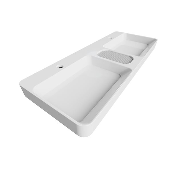 Cheviot Infinity 43.37-in x 18.87-in White Vitreous China Rectangular Bathroom Vessel Sink