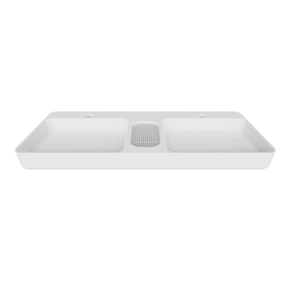 Cheviot Infinity 43.37-in x 18.87-in White Vitreous China Rectangular Bathroom Vessel Sink