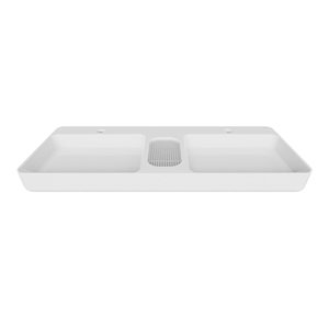 Cheviot Infinity 43.37-in x 18.87-in White Vitreous China Rectangular Bathroom Vessel Sink