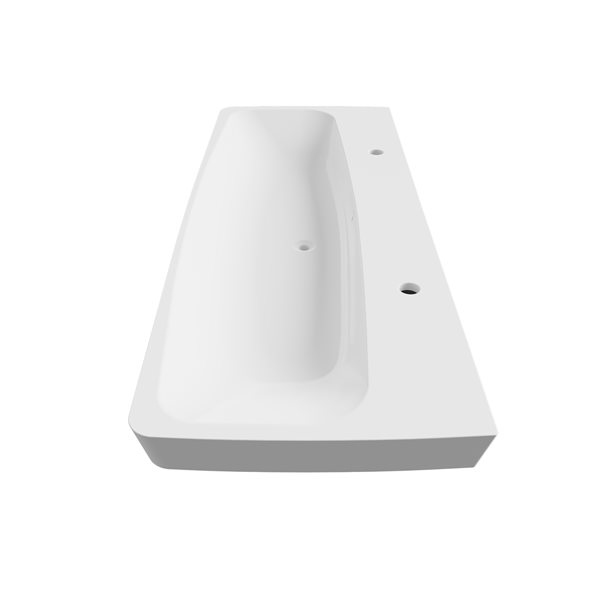 Cheviot Metropole 42.5-in x 18.37-in White Fire Clay Bathroom Vessel Sink with Overflow Drain