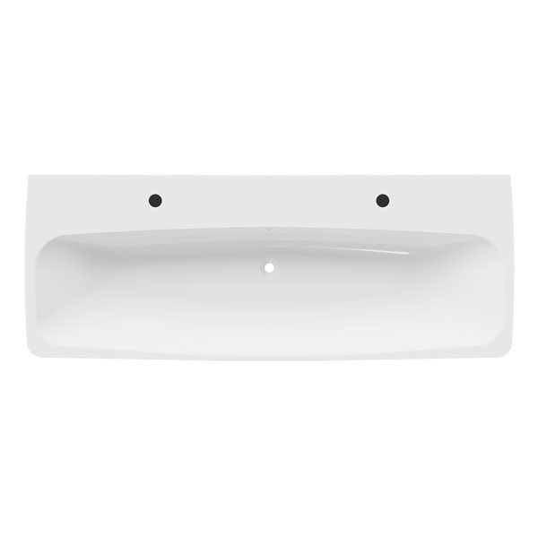 Cheviot Metropole 42.5-in x 18.37-in White Fire Clay Bathroom Vessel Sink with Overflow Drain