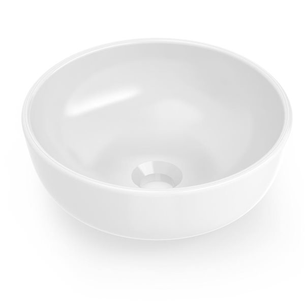 Cheviot Sisko 13.87-in x 13.87-in White Vitreous China Round Bathroom Sink