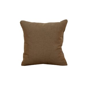 Sunbrella Solid Brown Square 20 x 20-in Throw Pillow