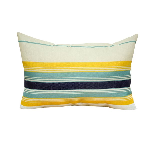 Bozano Inc Striped Yellow Rectangular 19 x 13-in Lumbar Pillow