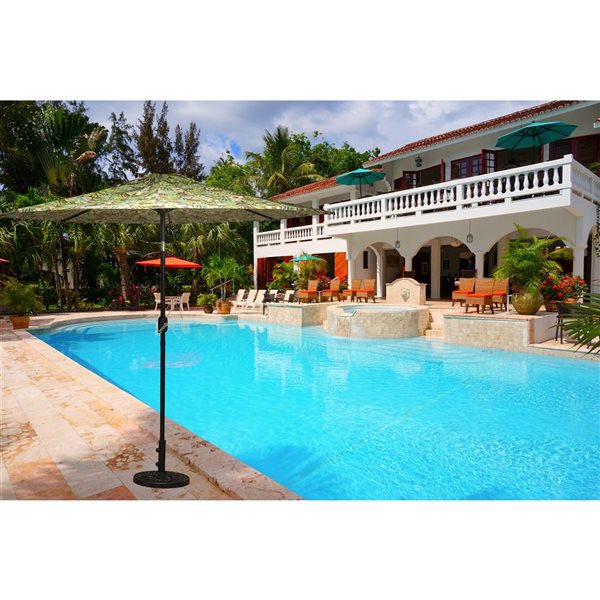 Bozanto Inc 9-ft Polyester Market Patio Umbrella Push-button