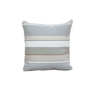 Sunbrella Striped Beige Square 20 x 20-in Throw Pillow