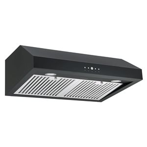 Ancona 30-in Ducted 440CFM Under Cabinet Range Hood with LED Lights in Matte Black