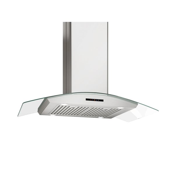 Ancona 36in Stainless Steel Glass Canopy Island Mount Range Hood AN1410 RONA
