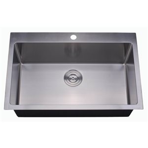 Elegant Stainless Luxor Drop-in/Undermount 21-in x 30-in Stainless Steel Single Bowl 1-hole Laundry Sink