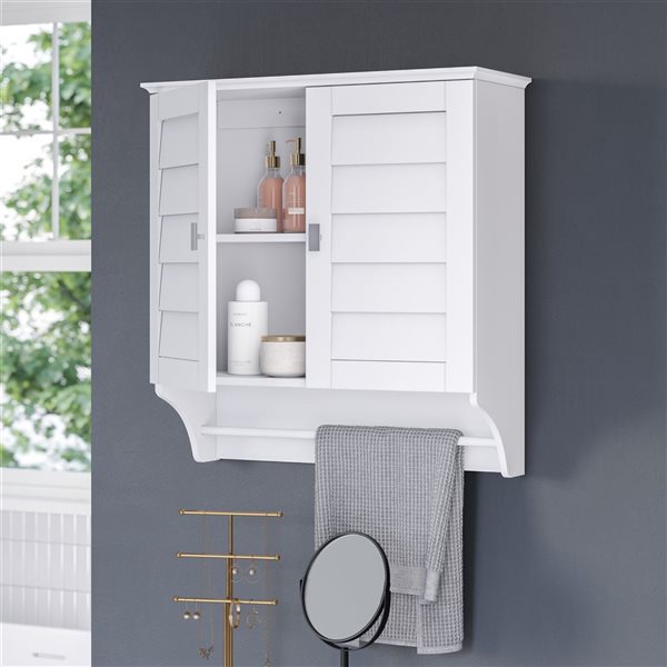 RiverRidge Home Brookfield 23.5-in x 25.19-in x 8.88-in White Bathroom Wall Cabinet