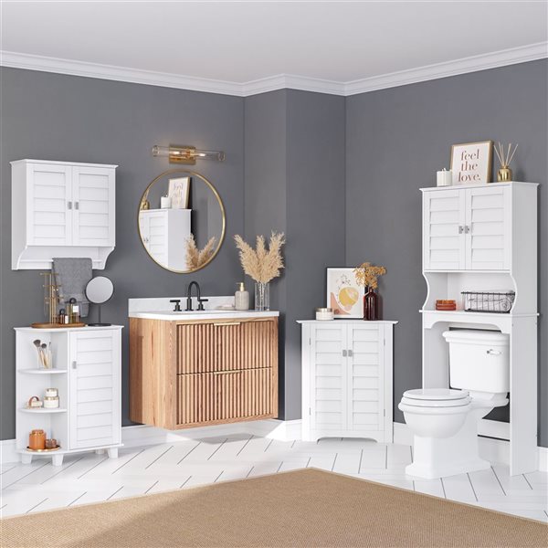 RiverRidge Home Brookfield 23.5-in x 25.19-in x 8.88-in White Bathroom Wall Cabinet