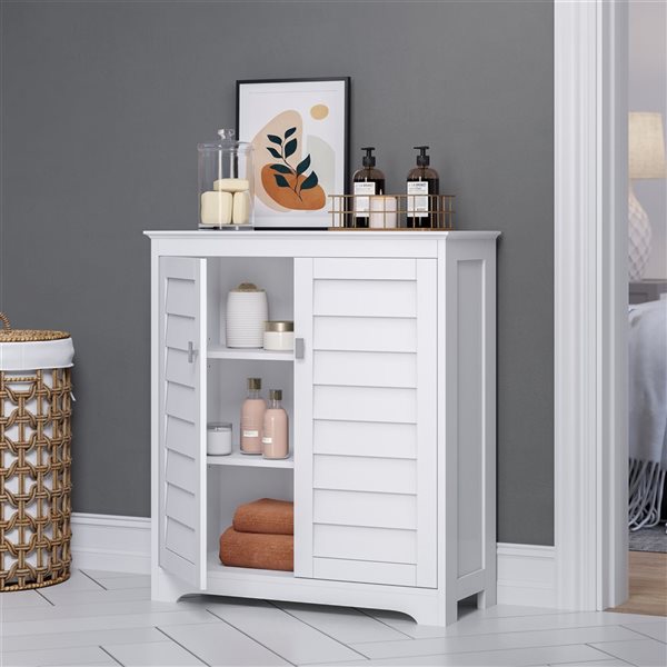 RiverRidge Home Brookfield 28.5-in x 32.31-in x 11.81-in White Freestanding Linen Cabinet