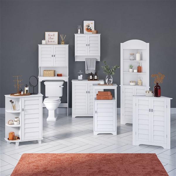 RiverRidge Home Brookfield 28.5-in x 32.31-in x 11.81-in White Freestanding Linen Cabinet