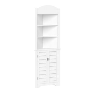 RiverRidge Home Brookfield 24.81-in x 68.25-in x 17.56-in White Freestanding Corner Linen Cabinet