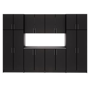 Prepac Elite 8-Piece Black Cabinet Storage Set - 128-in