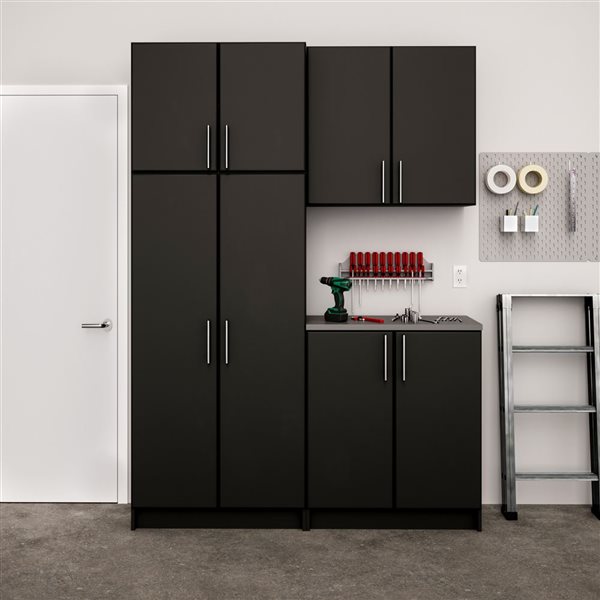 Prepac Elite 4-Piece Black Cabinet Storage Set - 64-in