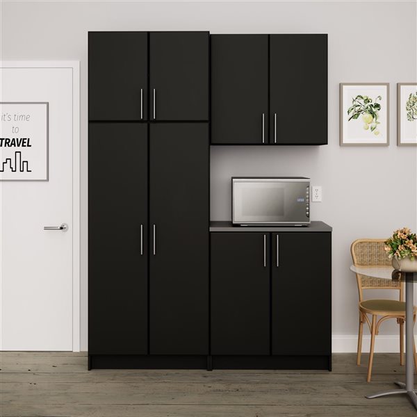 Prepac Elite 4-Piece Black Cabinet Storage Set - 64-in