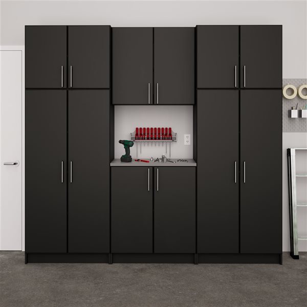 Prepac Elite 6-Piece Black Cabinet Storage Set - 96-in