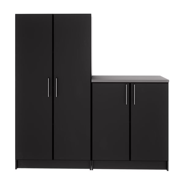 Prepac Elite 2-Piece Black Cabinet Storage Set - 64-in BRSX-1019