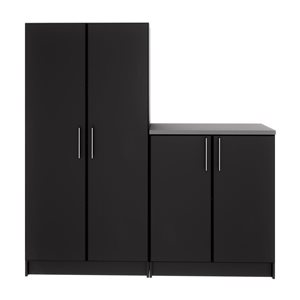 Prepac Elite 2-Piece Black Cabinet Storage Set - 64-in