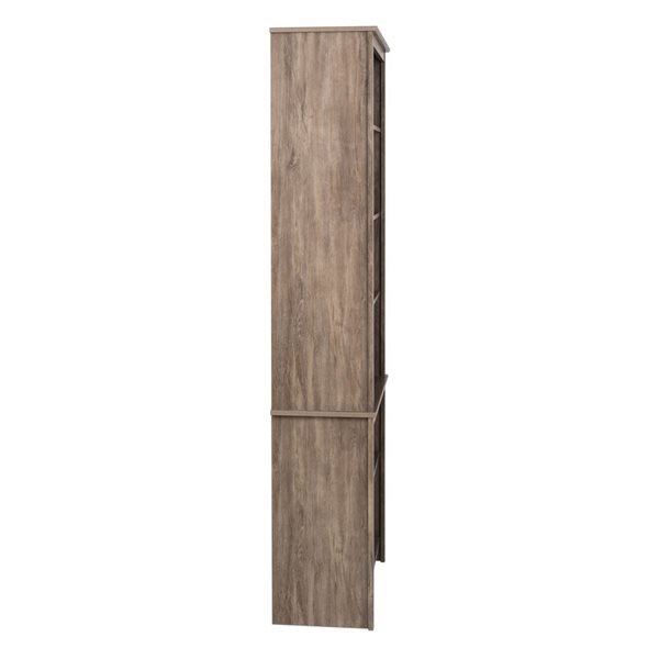 Prepac 80-in Modular Bookcase Drifted Grey with 6 shelves
