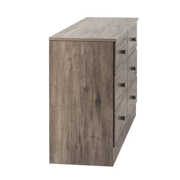 Prepac Astrid Drifted Grey Pine 6-drawer Double Dresser