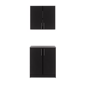 Prepac Elite 2-Piece Black Cabinet Storage Set - 32-in