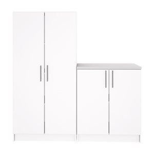 Prepac Elite 2-Piece White Cabinet Storage Set - 64-in