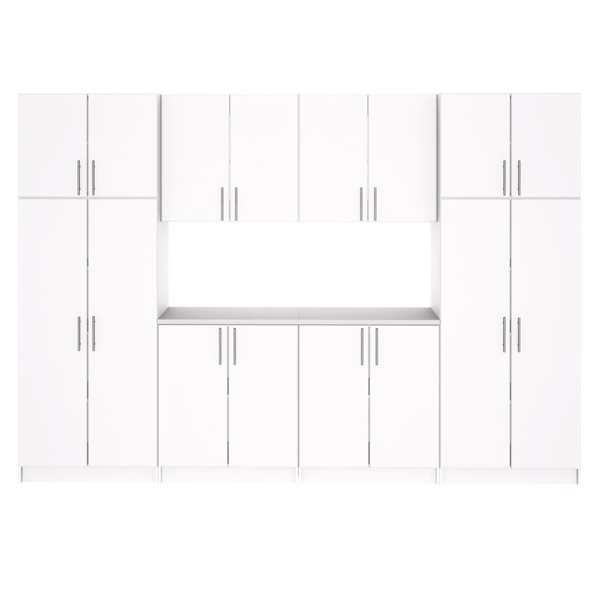 Prepac Elite 8-Piece White Cabinet Storage Set - 128-in