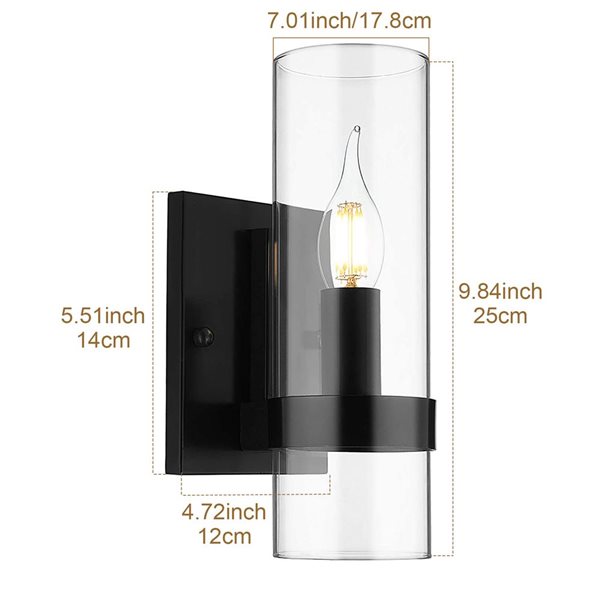 Fine Art Ligthing 7-in 1-Light Black Modern/contemporary Wall Sconce