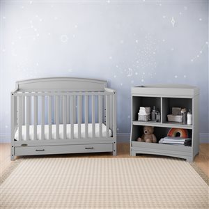 Graco Benton 5-in-1 Convertible Crib with Drawer - Pebble Grey