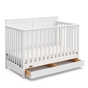 Graco Hadley 5-in-1 Convertible Crib with Drawer - White