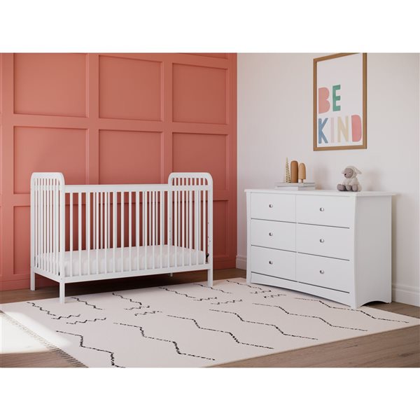 Storkcraft Pasadena 3-in-1 Convertible Crib - White