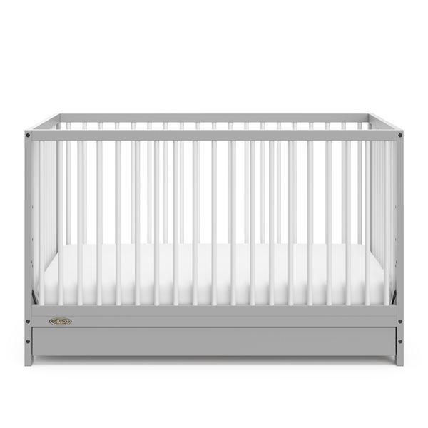 Graco Teddi 5-in-1 Convertible Crib with Drawer - Pebble Grey/White