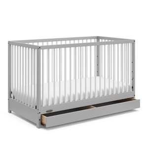 Graco Teddi 5-in-1 Convertible Crib with Drawer - Pebble Grey/White