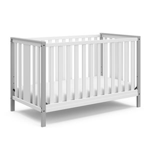 Storkcraft Modern Pacific 5-in-1 Convertible Crib - White/Pebble Grey