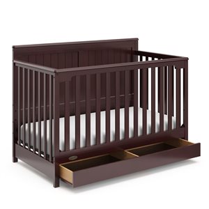 Graco Hadley 5-in-1 Convertible Crib with Drawer - Espresso