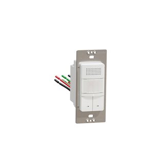 Détecteur d'occupation et d'humidité SérieX 15A 500W unipolaire avec contrôle de lumière/ventilateur par Square D, blanc