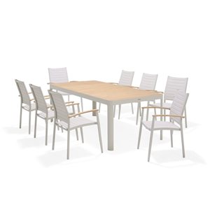 LifestyleGarden Outdoor Dining Set Off-White 9-Piece