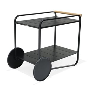 LifestyleGarden Portals Outdoor Serving Cart Black - 2 Shelves