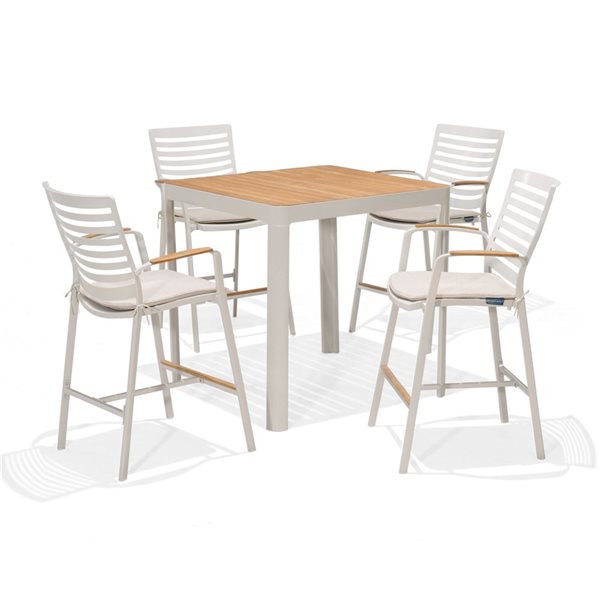 LifestyleGarden Portals Outdoor Dining Set Bar Height Sand 5-Piece